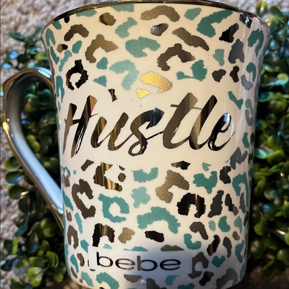 Bebe Teal and Gold Leopard Print Mug